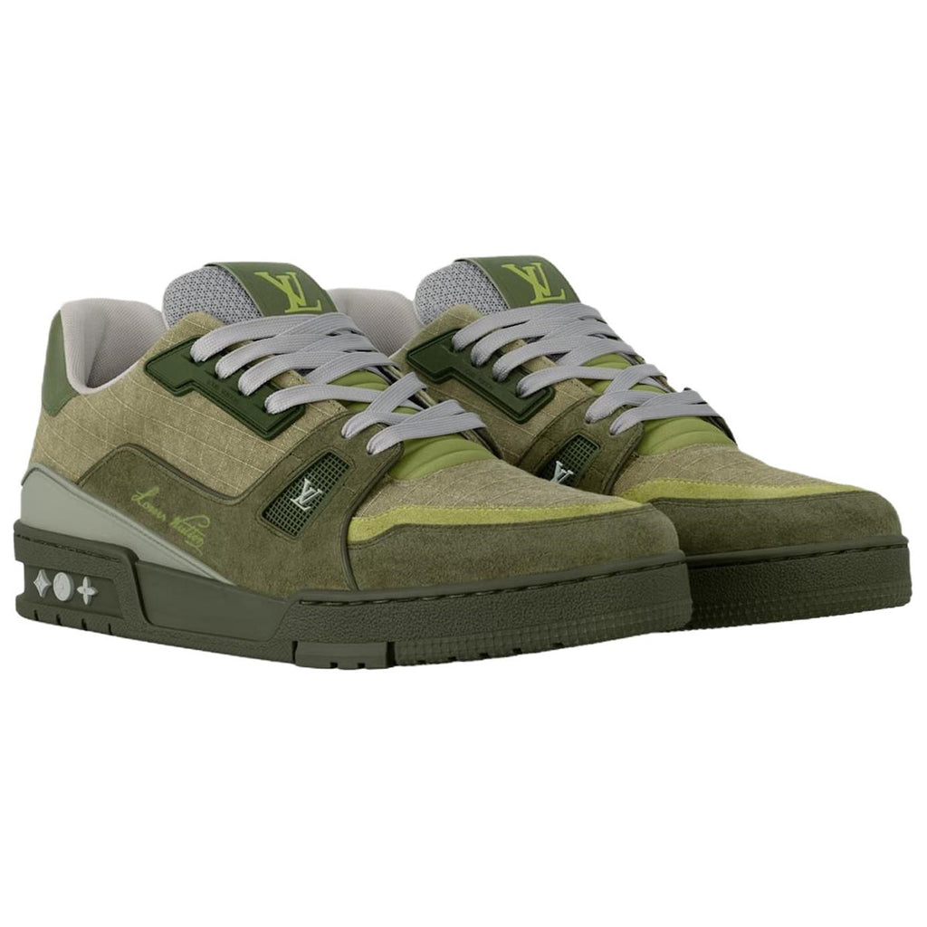 Louis Vuitton Trainer Lace-Up Low-Top Sneakers in Green – Unisex