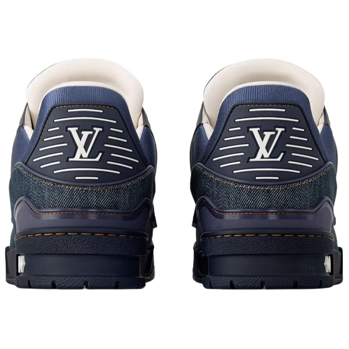 Louis Vuitton Trainer Denim Lace-Up Low-Top Sneakers in Navy Blue – Unisex
