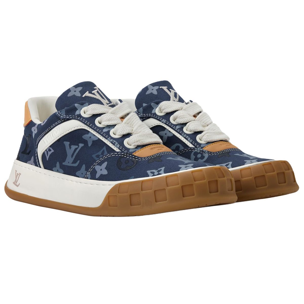 Louis Vuitton Tilted Lace-Up Biscuit-Sole Low-Top Sneakers in Blue – Unisex