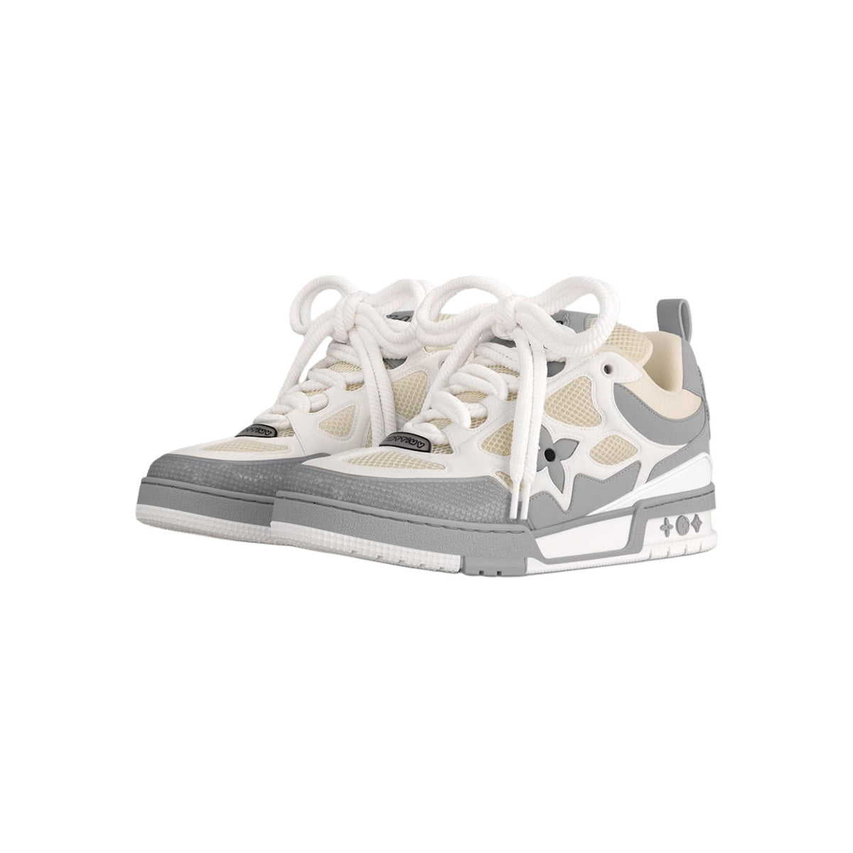Louis Vuitton Skate Leather Lace-Up Low-Top Sneakers in Grey – Unisex