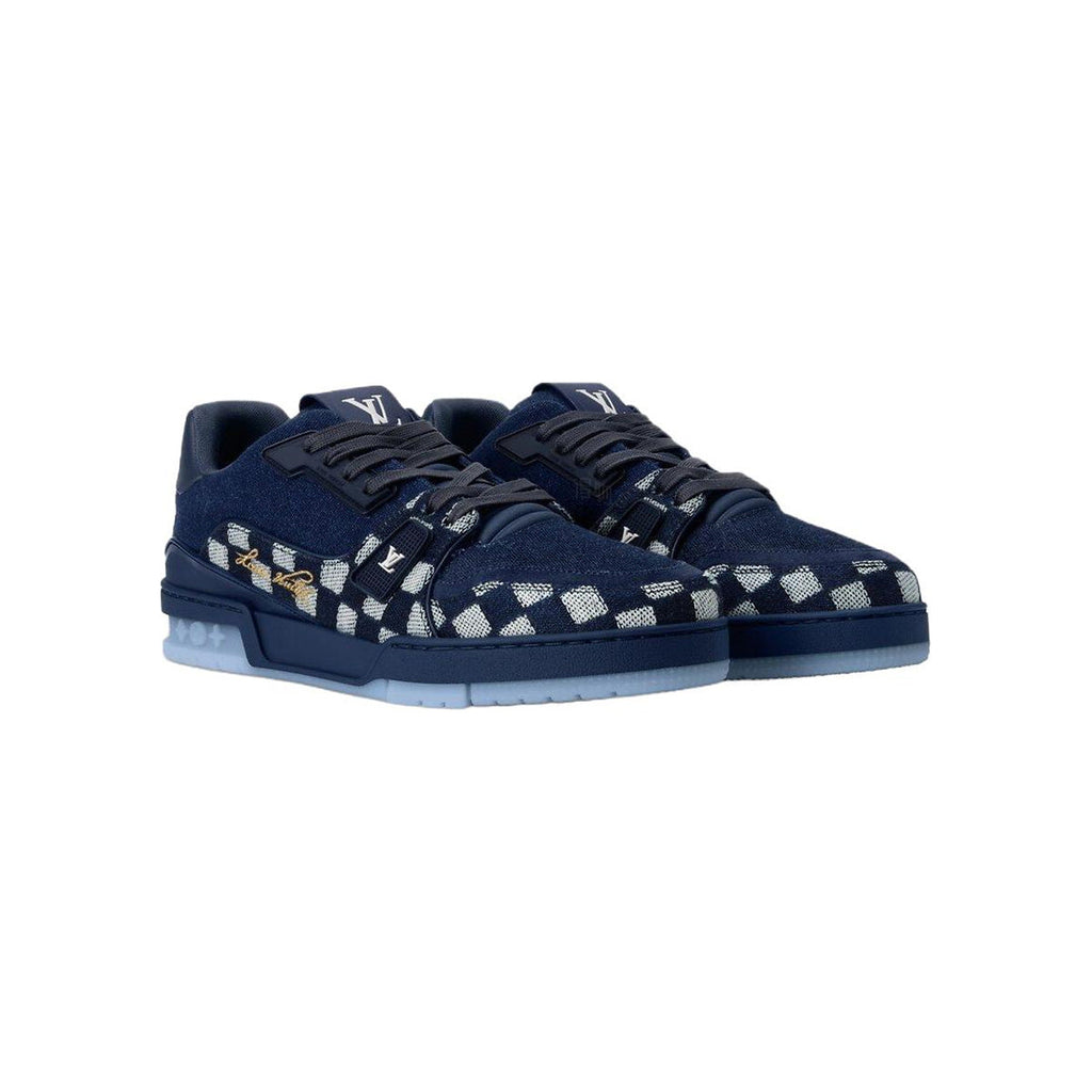 NIGO x Louis Vuitton Trainer FW25 Denim Low-Top Sneakers in Blue – Unisex