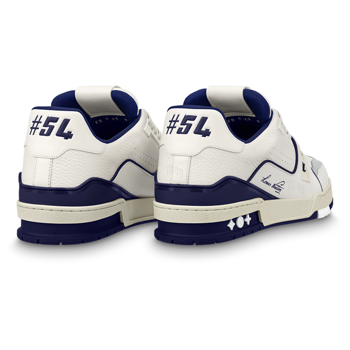 Louis Vuitton Trainer Lace-Up Low-Top Sneakers in White & Blue – Unisex