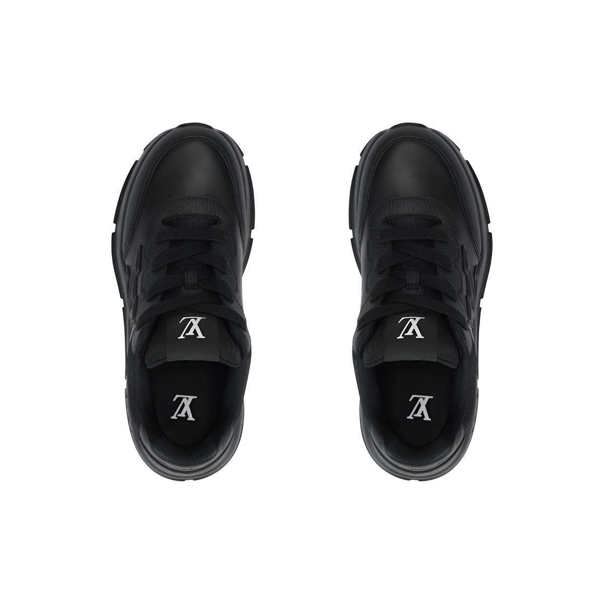 Louis Vuitton Classic Leather Lace-Up Low-Top Casual Sneakers in Black – Unisex