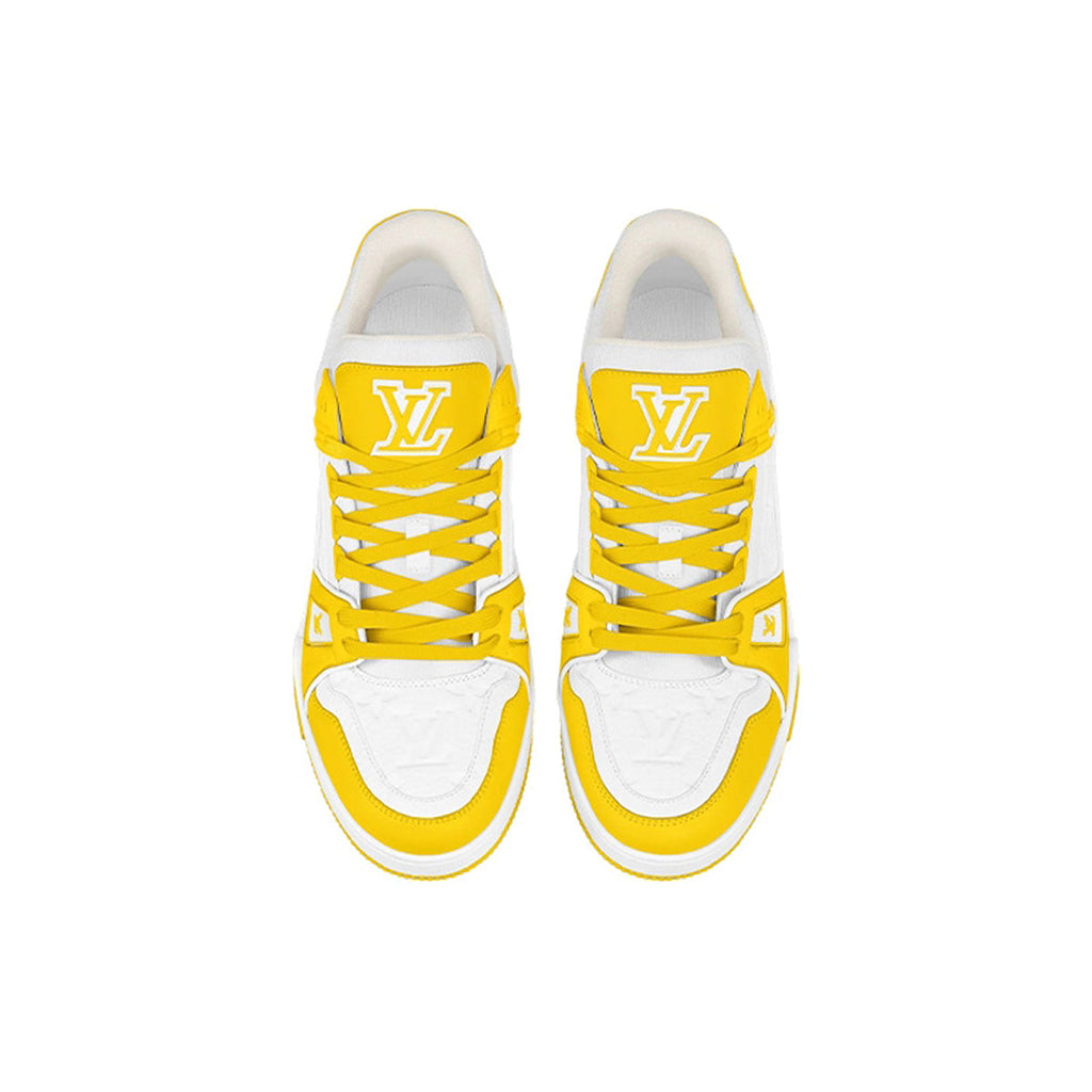 Louis Vuitton Trainer Calf Leather Lace-Up Low-Top Sneakers in Yellow – Unisex