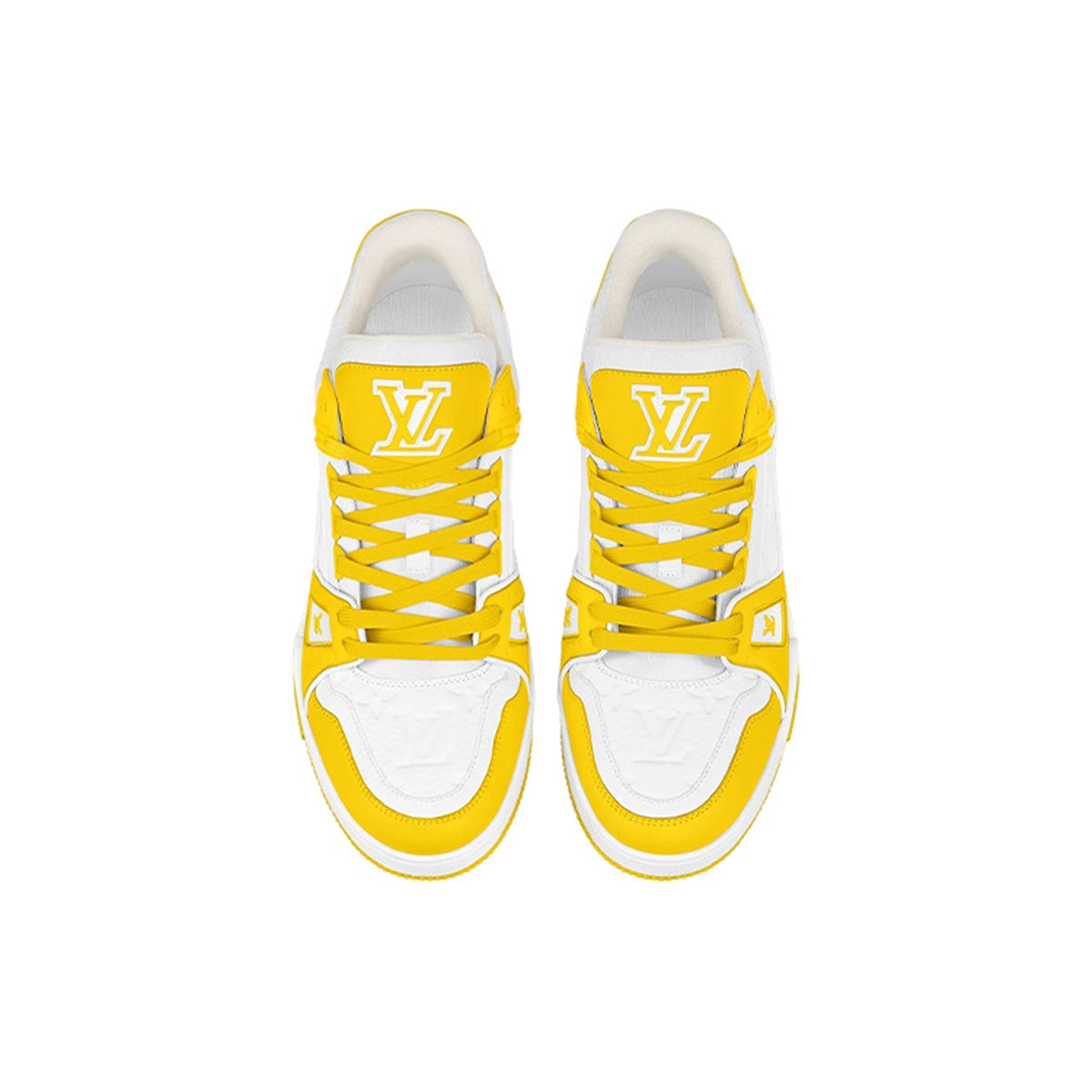 Louis Vuitton Trainer Calf Leather Lace-Up Low-Top Sneakers in Yellow – Unisex