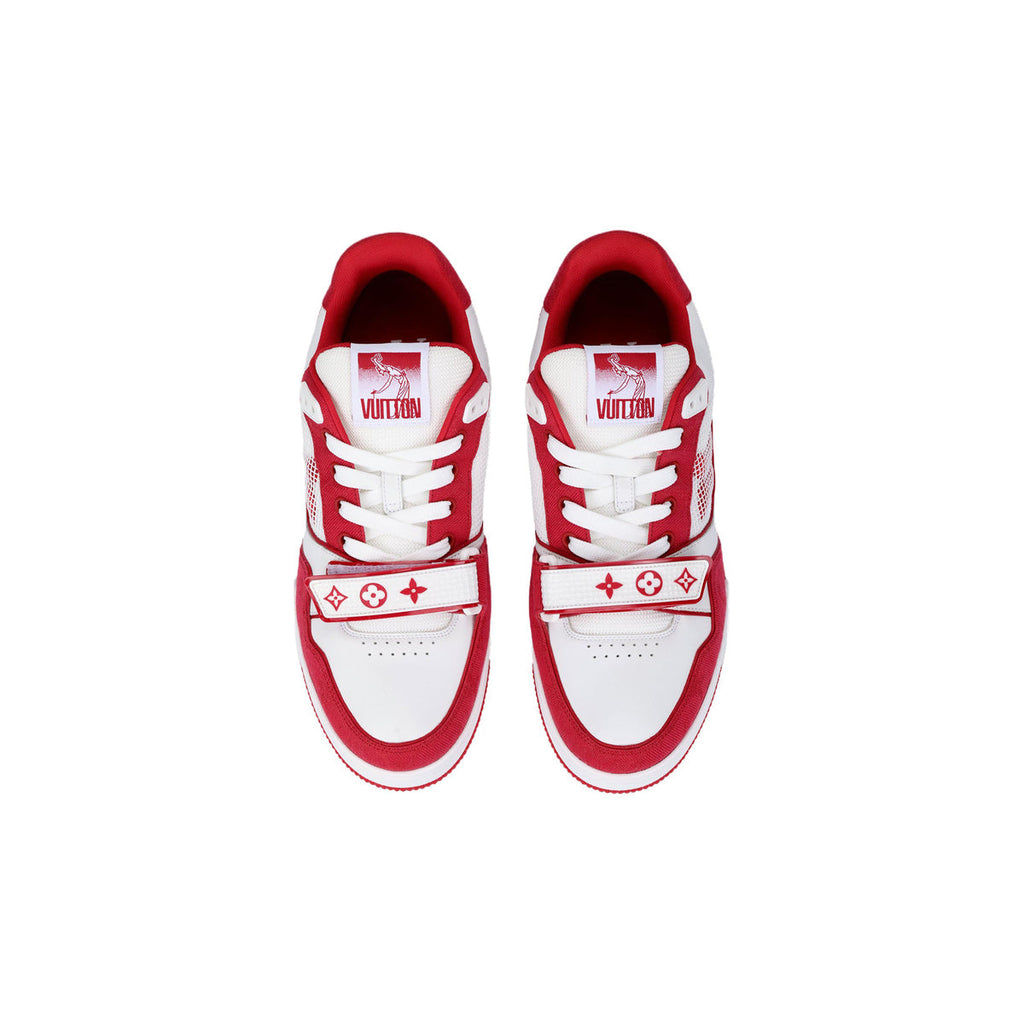 Louis Vuitton Trainer Low-Top Sneakers in White & Red – Unisex