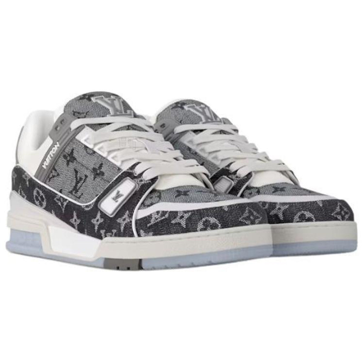 Louis Vuitton Trainer Calf Leather Lace-Up Low-Top Sneakers in Black & White – Unisex