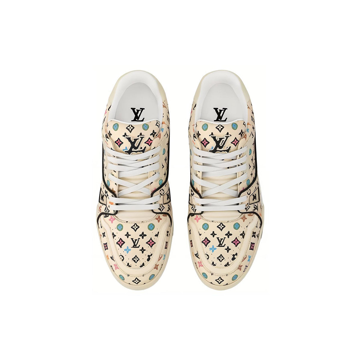 Tyler, the Creator × Louis Vuitton Trainer Lace-Up Low-Top Sneakers in Beige – Unisex