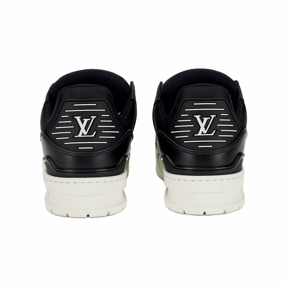 Louis Vuitton Trainer Low-Top Sneakers in All-Black with Embossed Lettering – Unisex