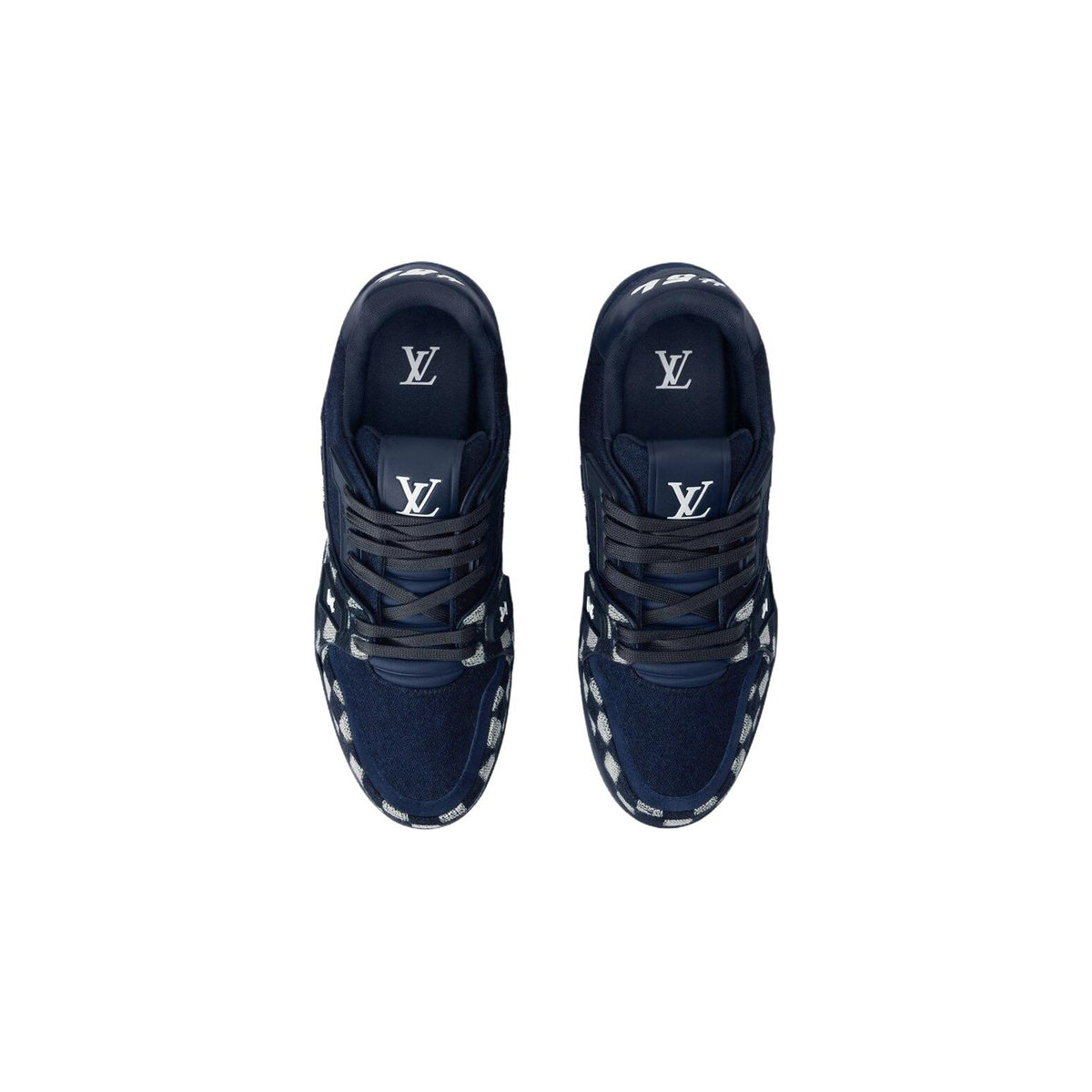 NIGO x Louis Vuitton Trainer FW25 Denim Low-Top Sneakers in Blue – Unisex