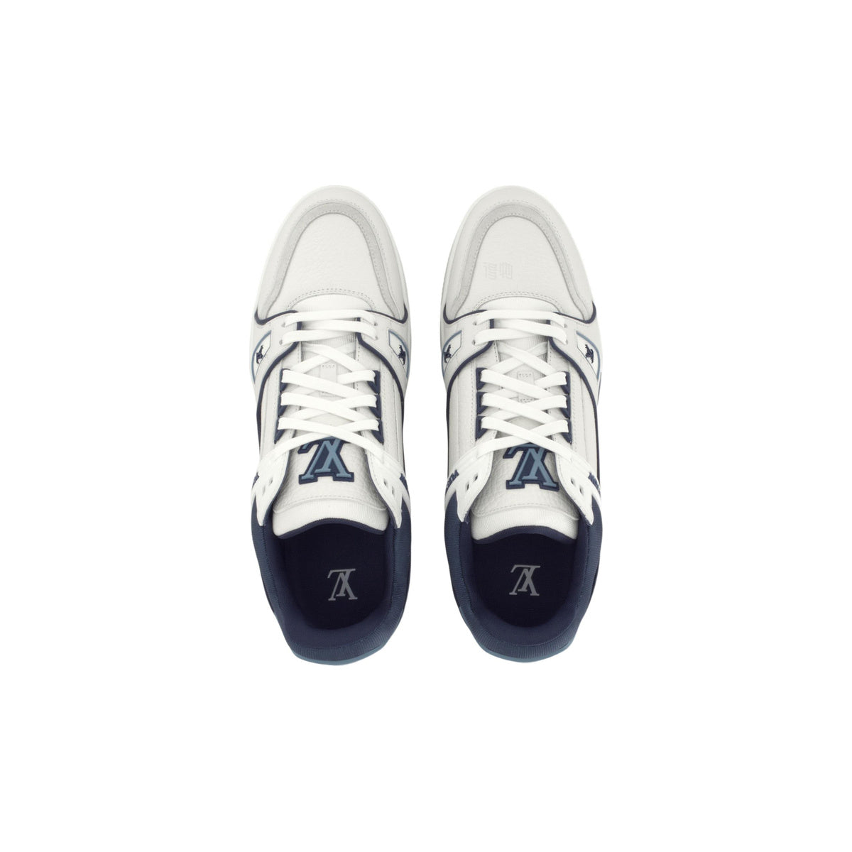 Louis Vuitton Trainer Grained Calf Leather Lace-Up Low-Top Sneakers in Blue – Unisex
