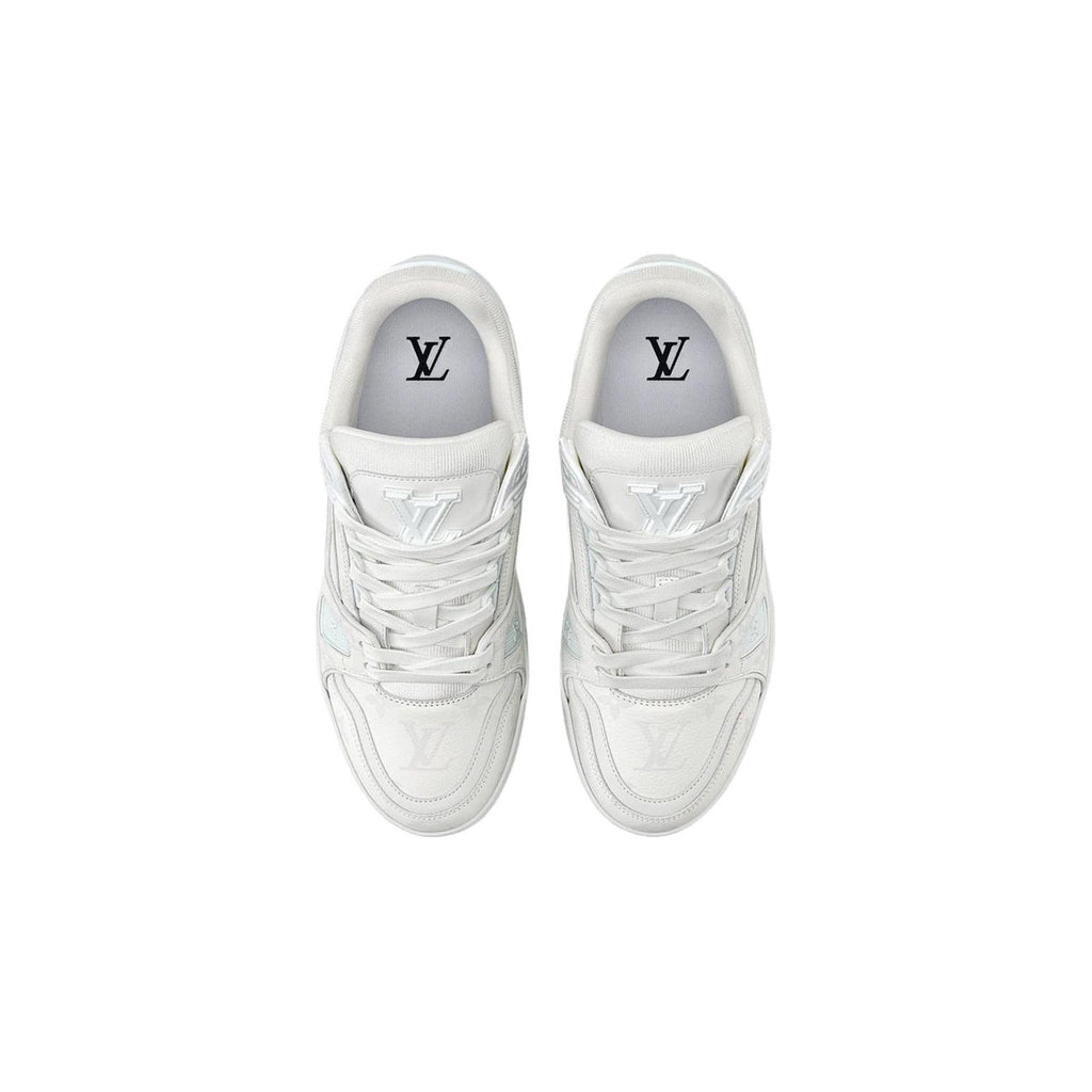 Louis Vuitton Trainer Calf Leather Lace-Up Low-Top Sneakers in Grey & White – WoUnisex