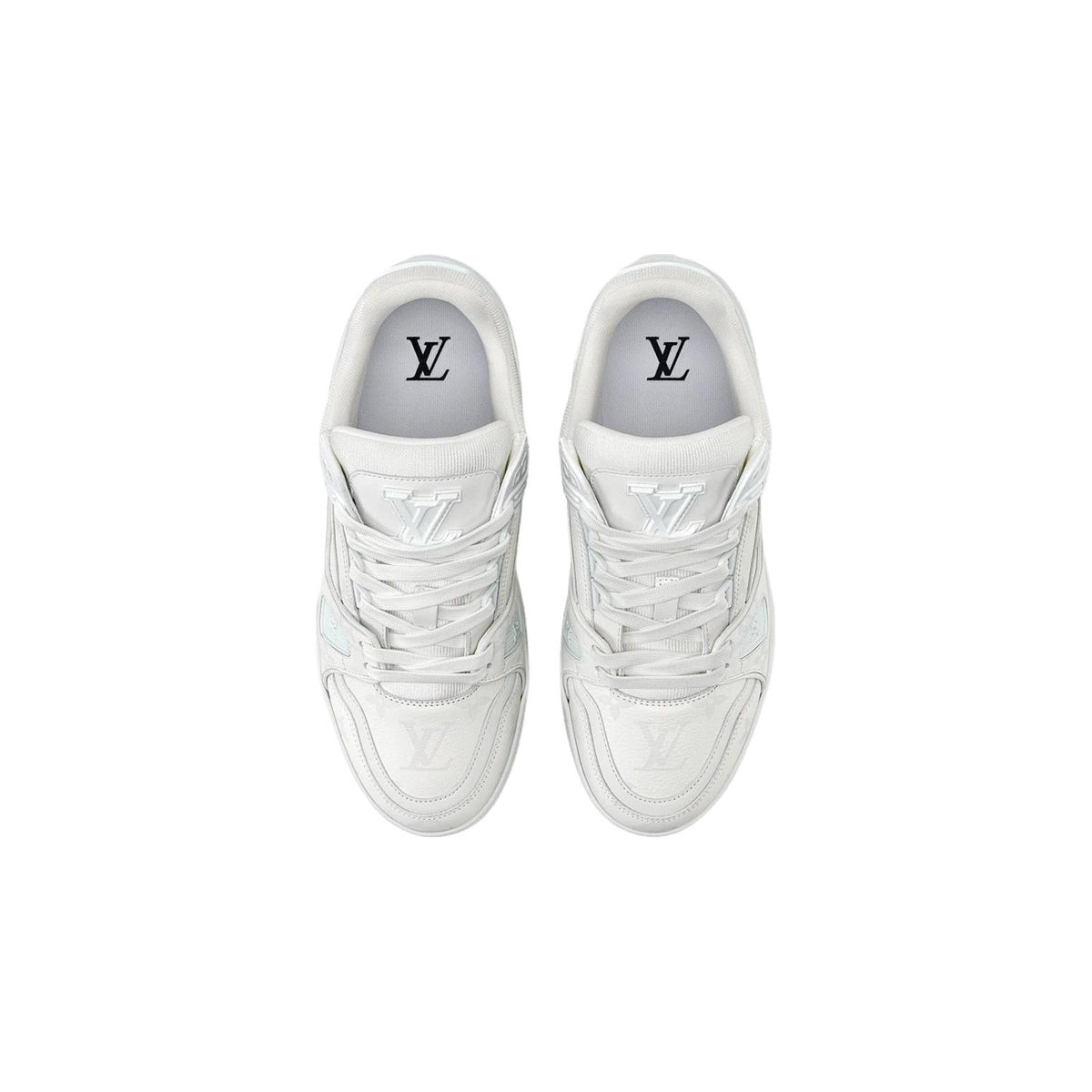 Louis Vuitton Trainer Calf Leather Lace-Up Low-Top Sneakers in Grey & White – WoUnisex