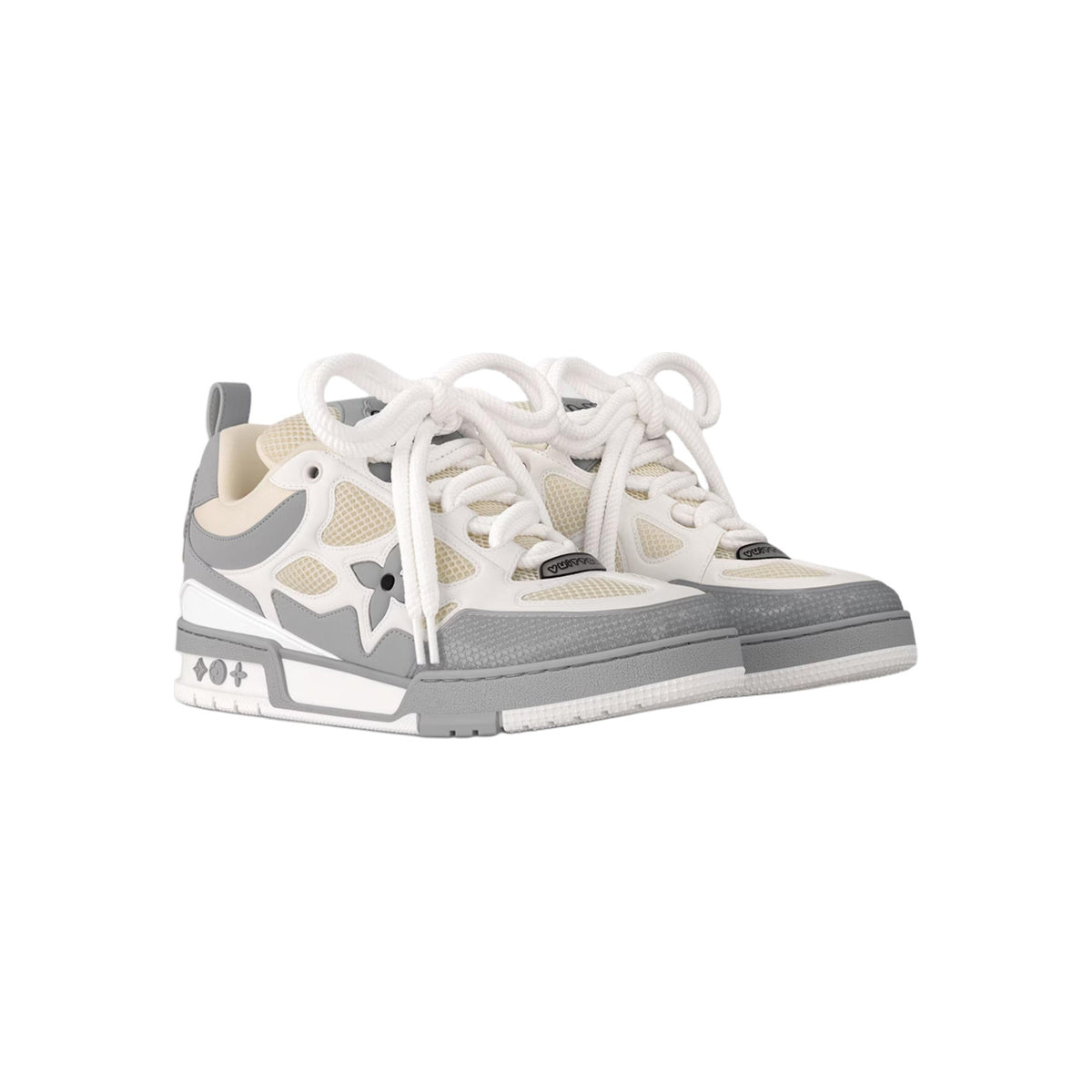 Louis Vuitton Skate Leather Lace-Up Low-Top Sneakers in Grey – Unisex
