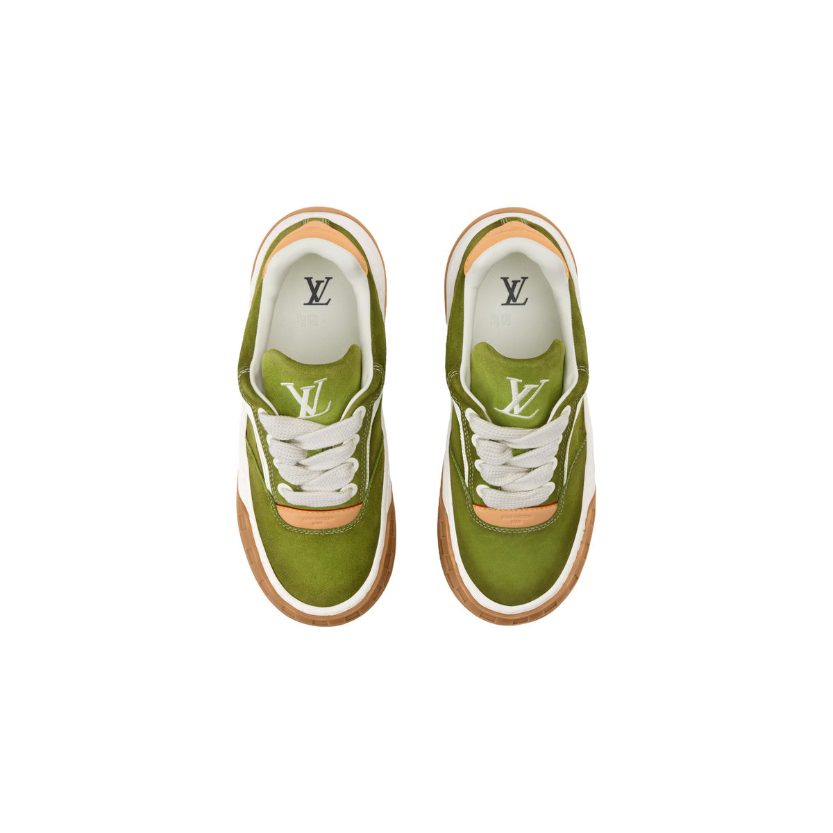 Louis Vuitton LV Tilted Leather Platform Low-Top Sneakers in Green – Unisex