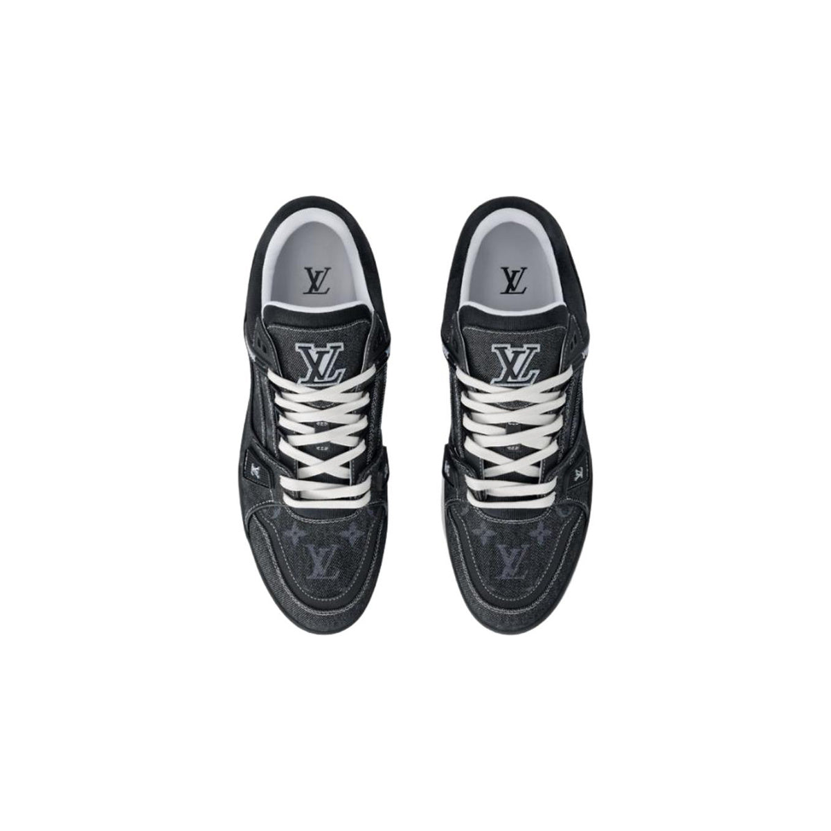Louis Vuitton Trainer Denim Lace-Up Low-Top Sneakers in Black – Unisex