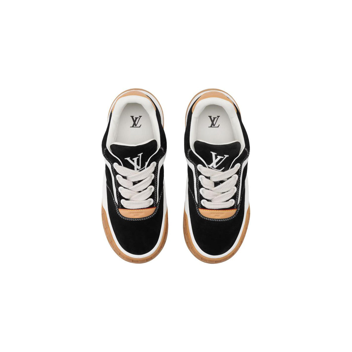 Louis Vuitton LV Tilted Low-Top Sneakers in Black Suede Calf Leather – Unisex