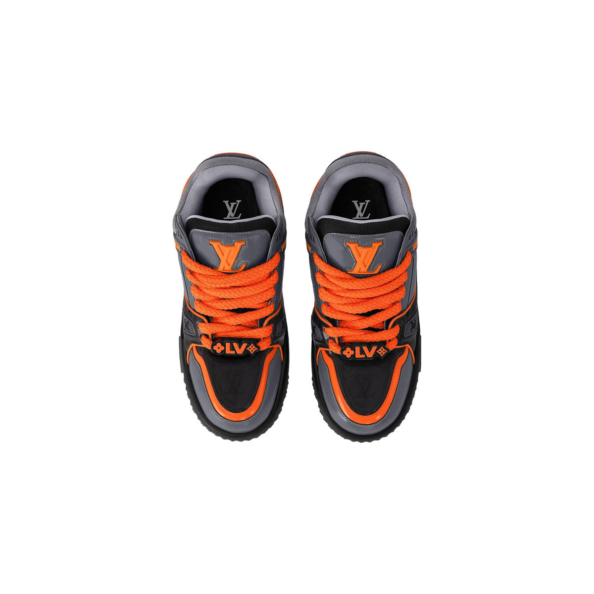 Louis Vuitton Trainer Maxi Beaded Low-Top Sneakers in Grey & Orange – Unisex