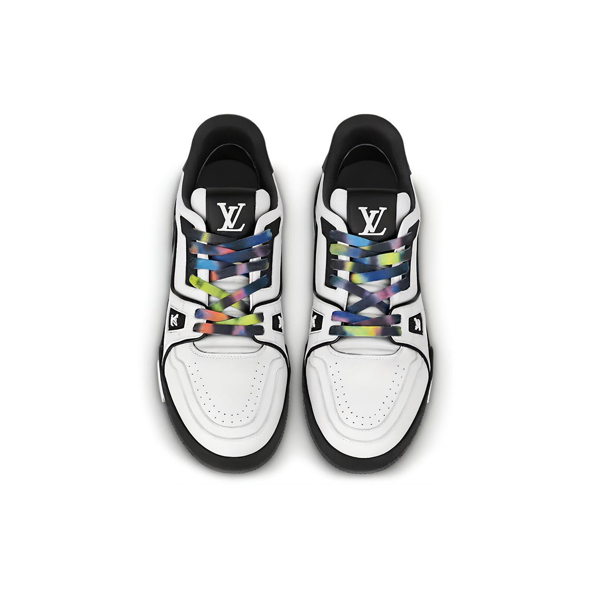 Louis Vuitton Trainer Leather Lace-Up Low-Top Sneakers in White & Black – Unisex