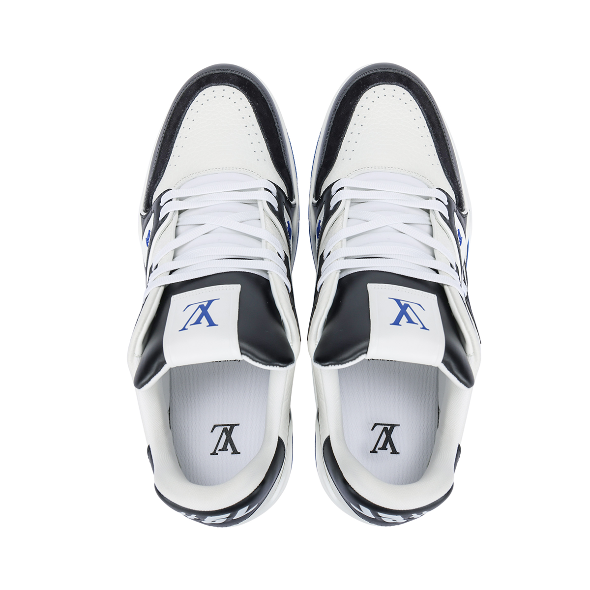 Louis Vuitton Cowhide Leather Lace-Up Low-Top Sneakers in Navy Blue– Unisex
