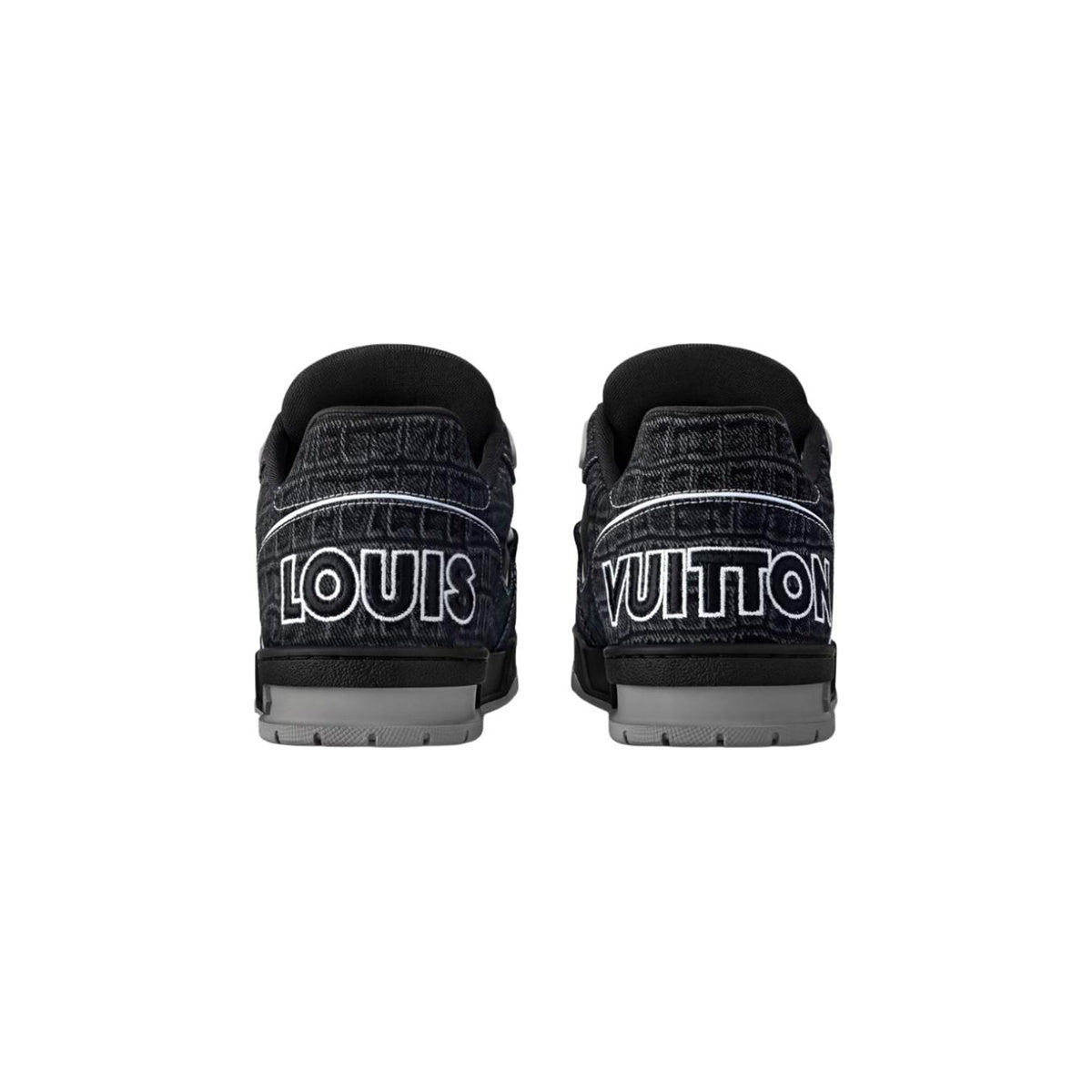 Louis Vuitton Trainer Denim Lace-Up Low-Top Sneakers in Black – Unisex