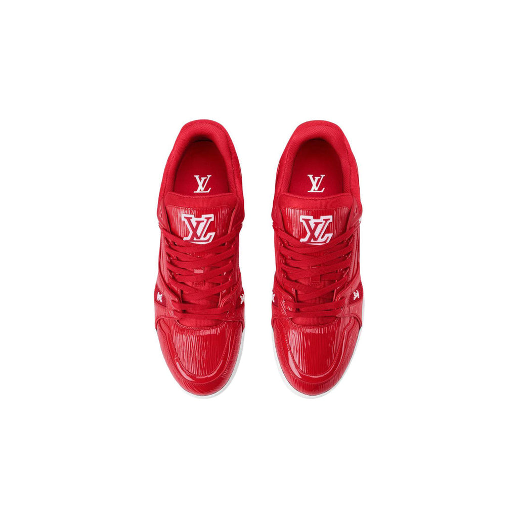 Louis Vuitton Trainer Patent Leather Low-Top Sneakers in Red – Unisex