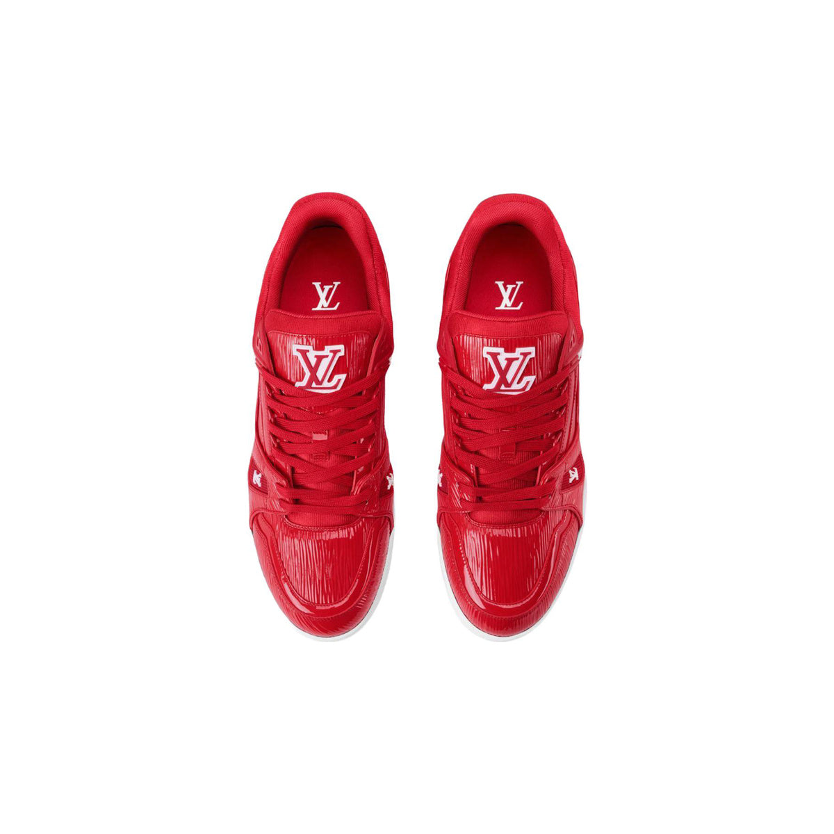 Louis Vuitton Trainer Patent Leather Low-Top Sneakers in Red – Unisex