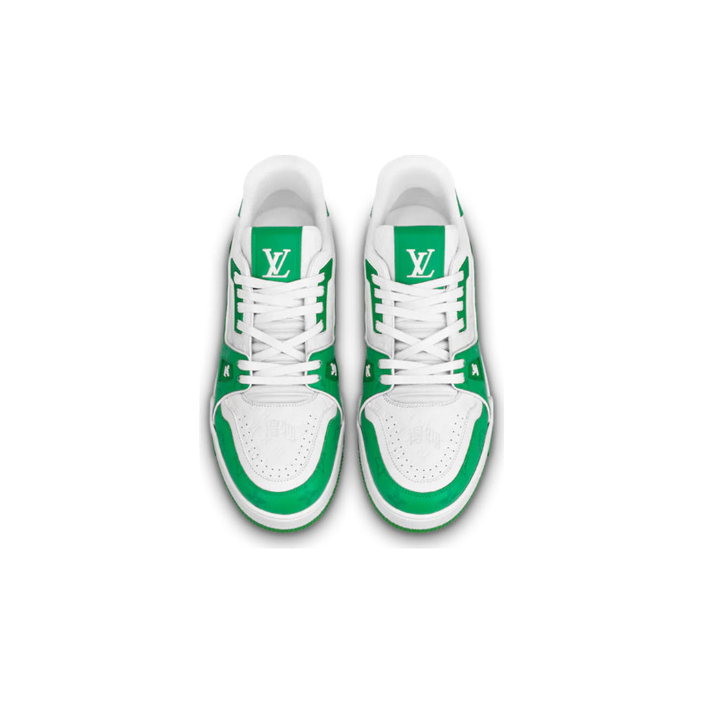 Louis Vuitton Trainer Leather Low-Top Sneakers in White & Green – Unisex