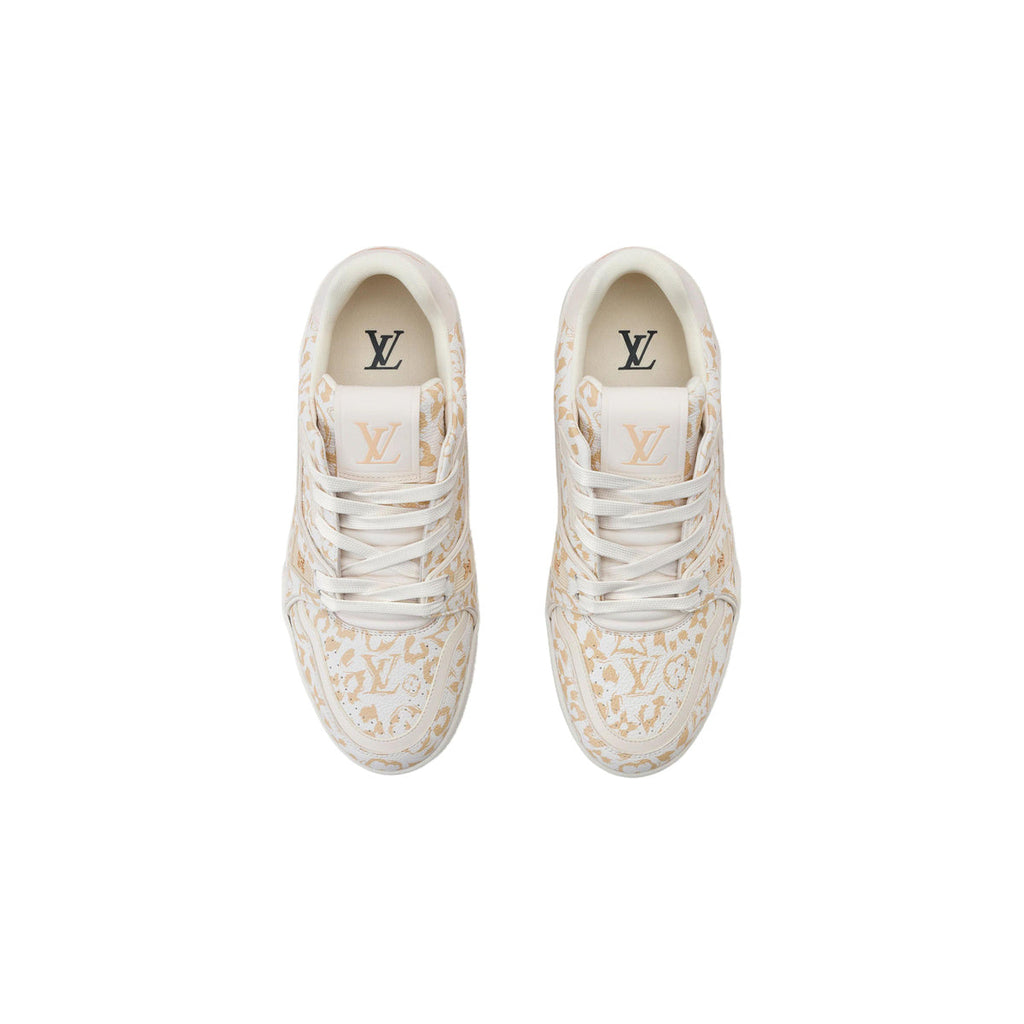 Louis Vuitton Trainer Grained Calf Leather Leopard Print Low-Top Sneakers in Light Beige – WoUnisex