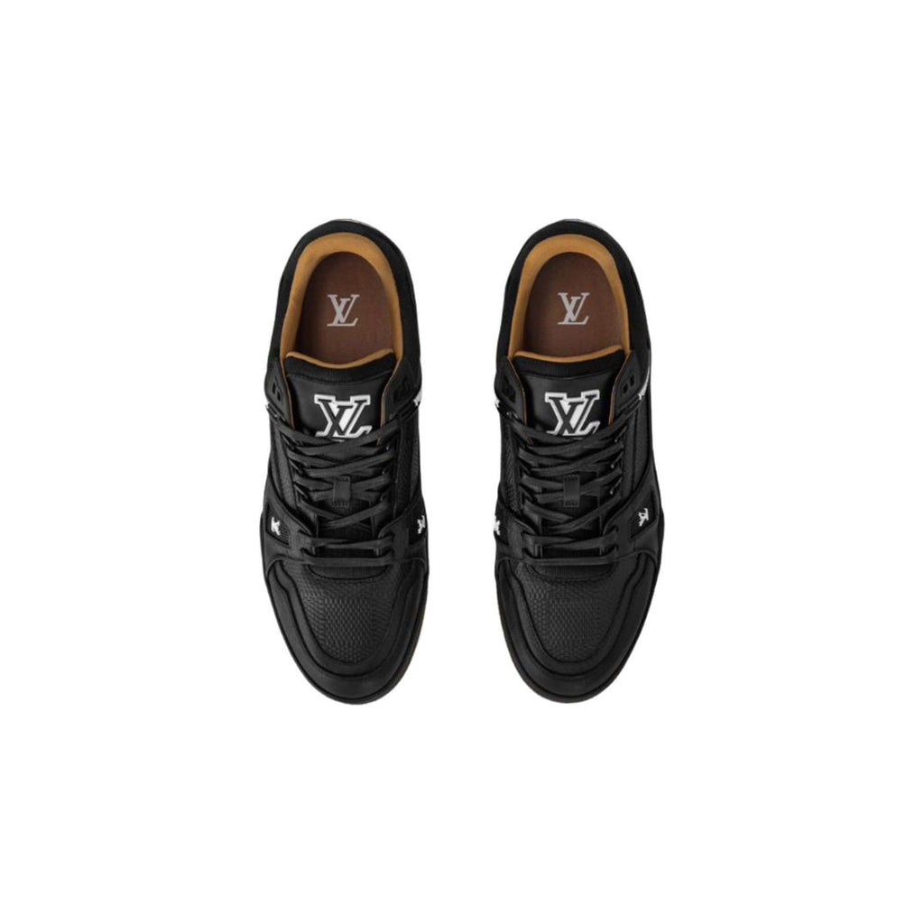 Louis Vuitton Trainer Calf Leather Lace-Up Low-Top Sneakers in Black – Unisex