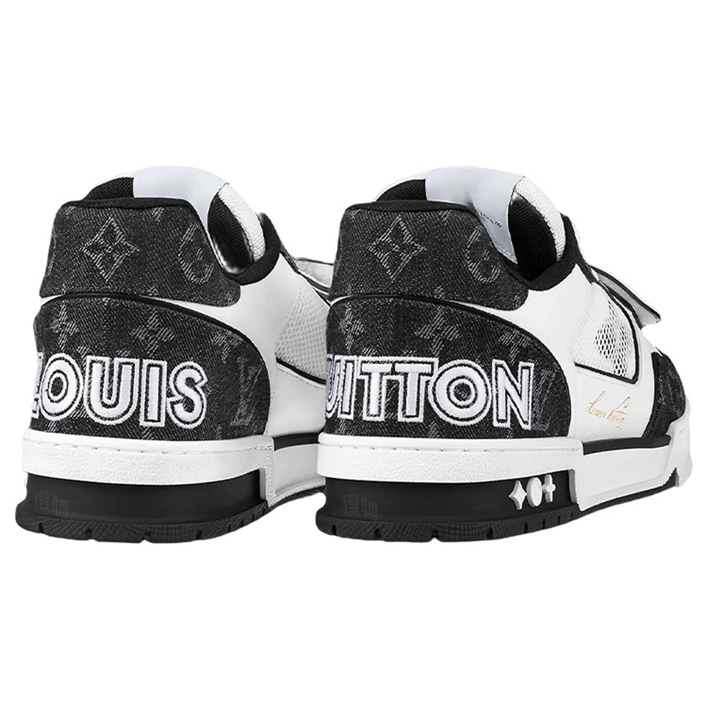 Louis Vuitton Trainer Calf Leather Lace-Up Low-Top Sneakers in Black & White – Unisex