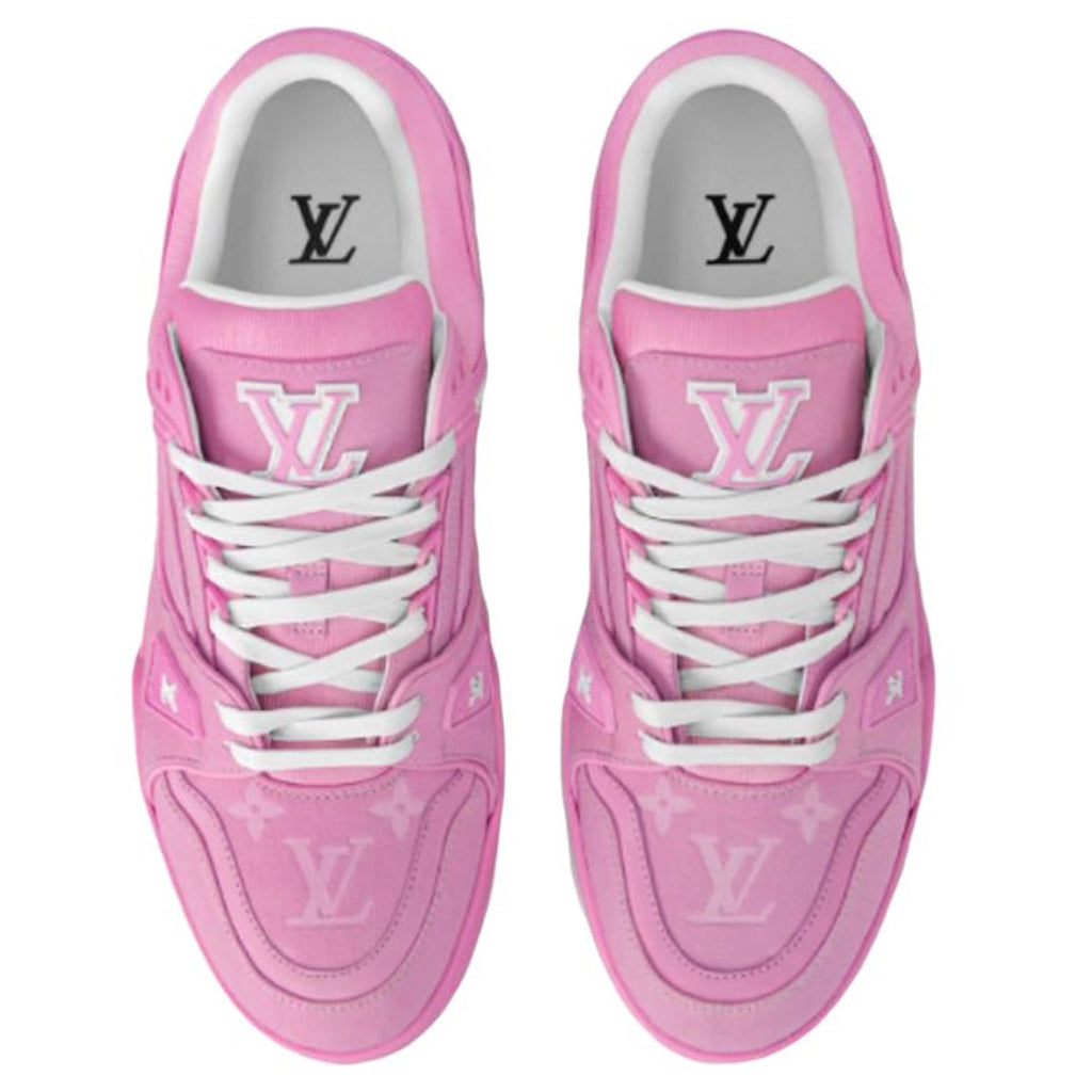 Louis Vuitton Trainer Denim Lace-Up Low-Top Sneakers in Pink – WoUnisex