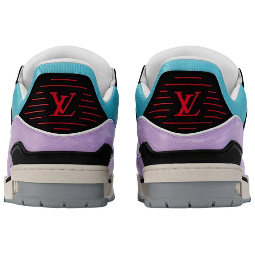 Louis Vuitton Trainer Calf Leather Lace-Up Low-Top Sneakers in Blue & Purple – Unisex