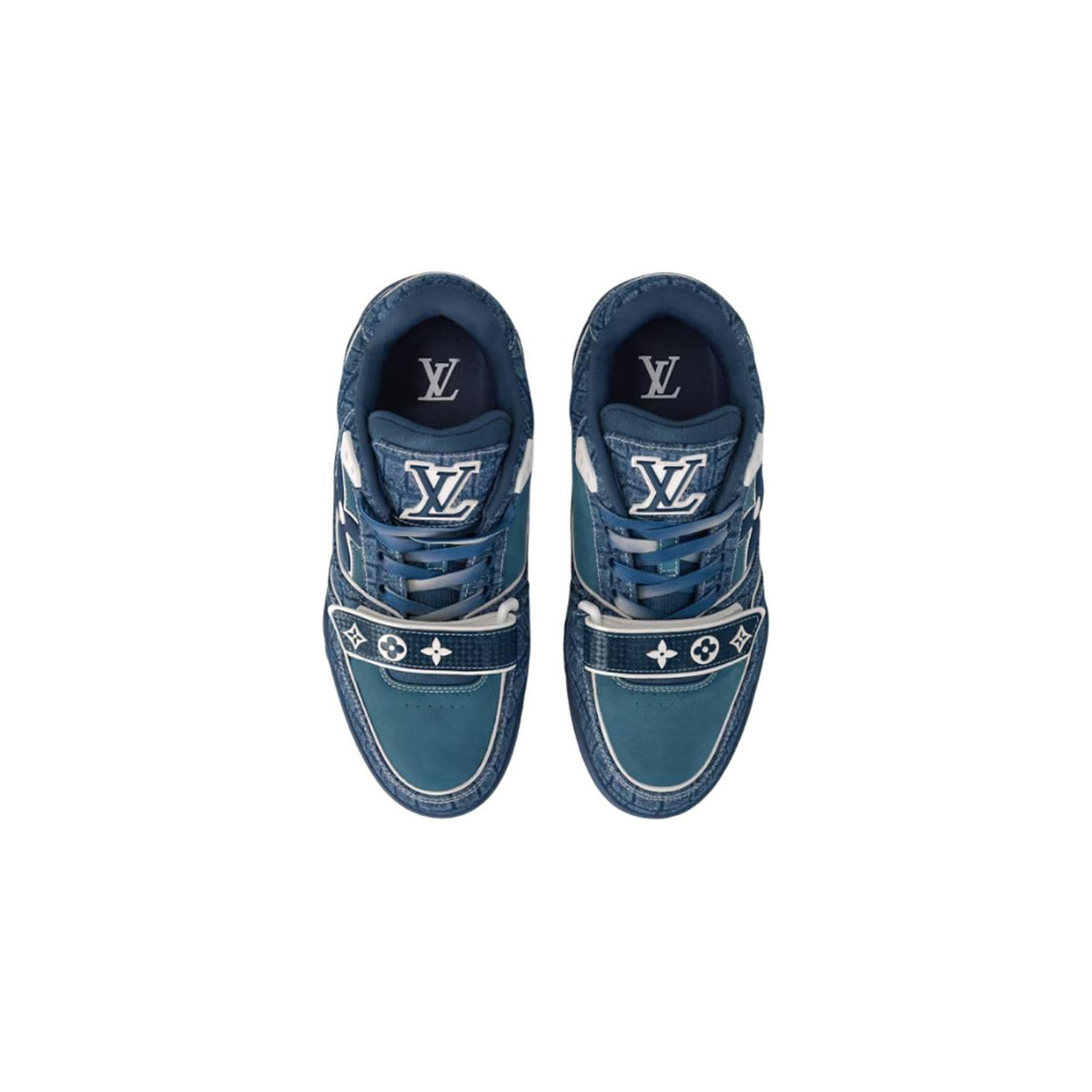 Louis Vuitton Trainer Denim Fabric Low-Top Sneakers in Ocean Blue – Unisex