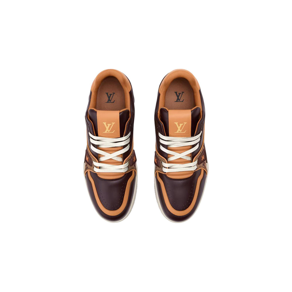 Louis Vuitton Trainer Calf Leather Lace-Up Low-Top Sneakers in Brown – Unisex