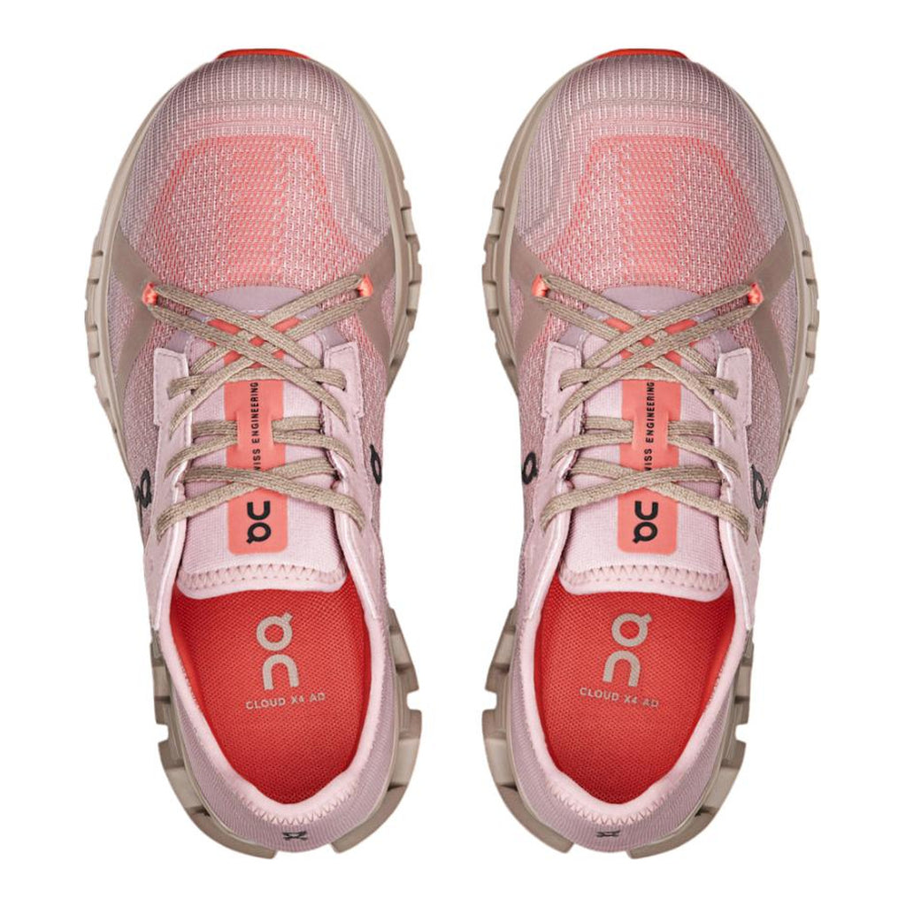 On Cloud X 4 AD Running Shoes – Rose | Fog