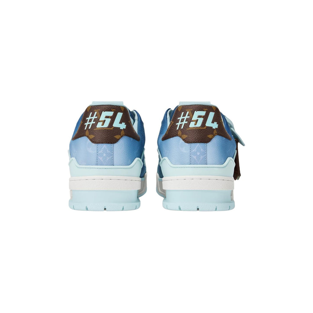 Louis Vuitton Trainer Leather & Canvas Key Charm Low-Top Sneakers in Ocean Blue – Unisex