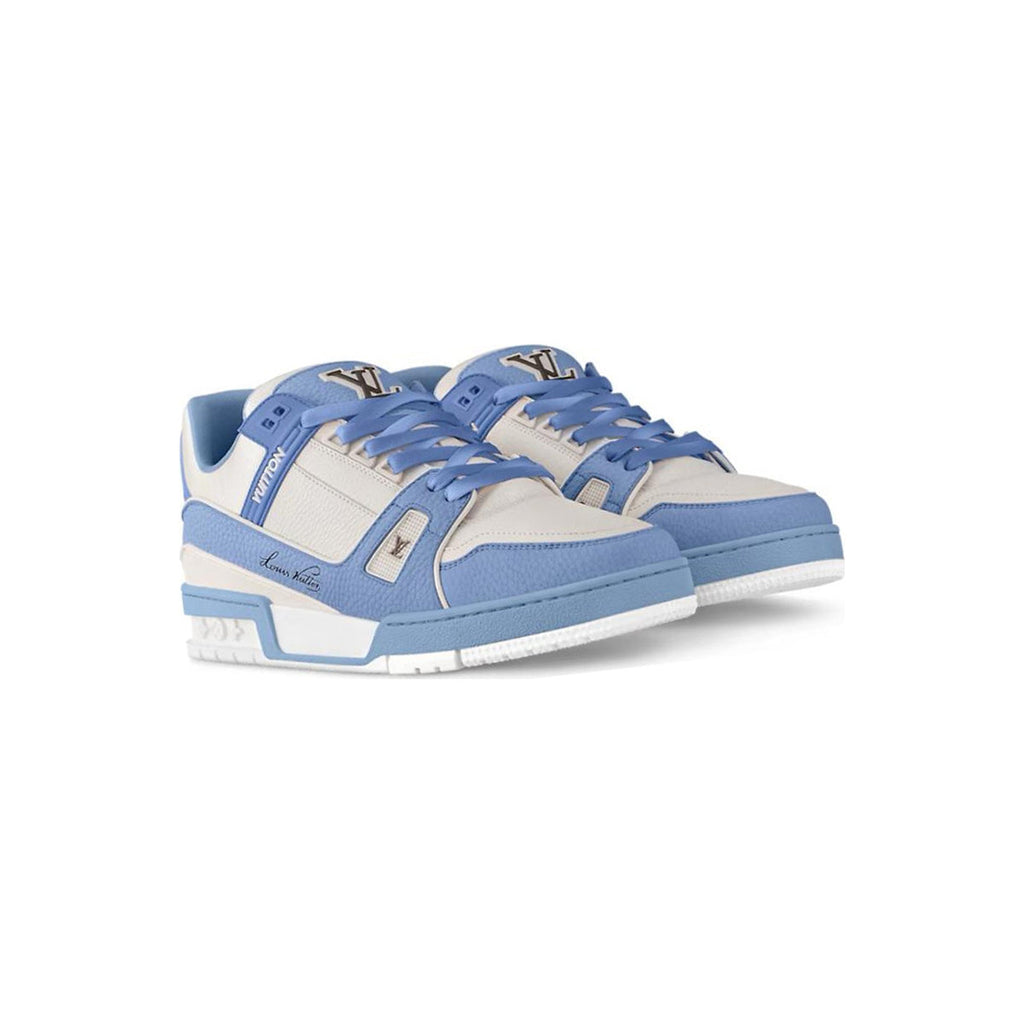 Louis Vuitton Trainer Calf Leather Lace-Up Low-Top Sneakers in Ocean Blue – Unisex
