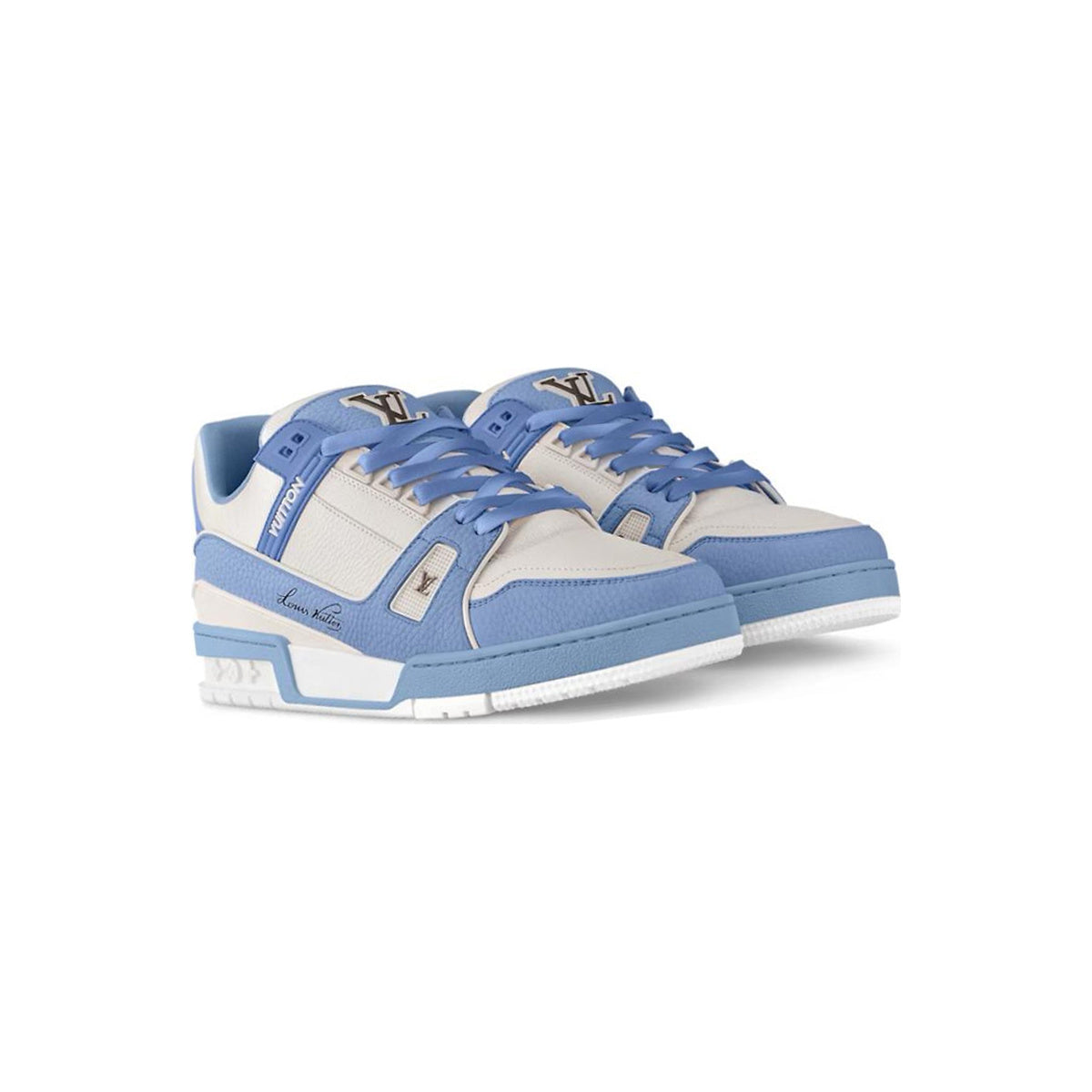 Louis Vuitton Trainer Calf Leather Lace-Up Low-Top Sneakers in Ocean Blue – Unisex
