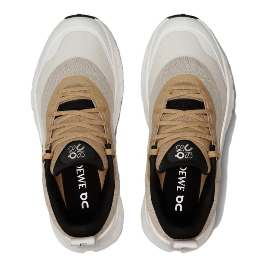 On × LOEWE Cloudmonster Unisex Lifestyle Sneakers – Sand | White