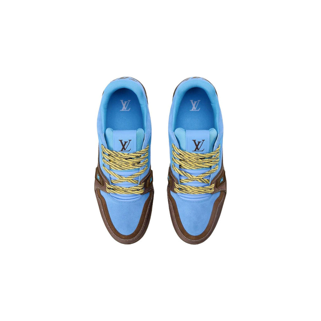 Louis Vuitton Trainer Leather & Suede Lace-Up Low-Top Sneakers in Blue – Unisex
