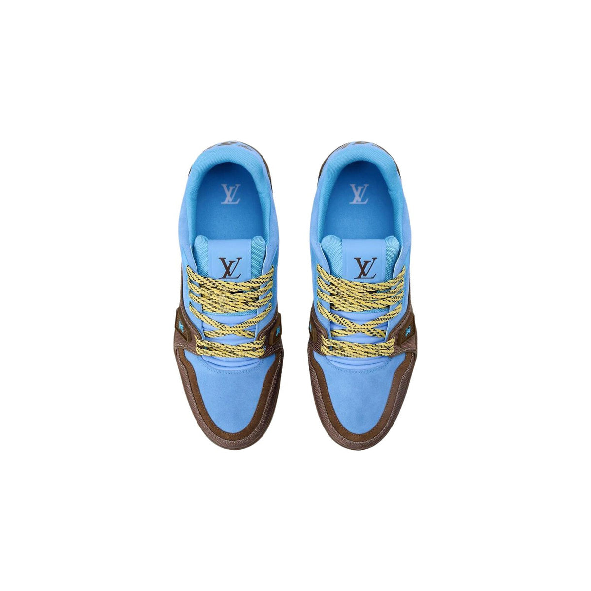 Louis Vuitton Trainer Leather & Suede Lace-Up Low-Top Sneakers in Blue – Unisex