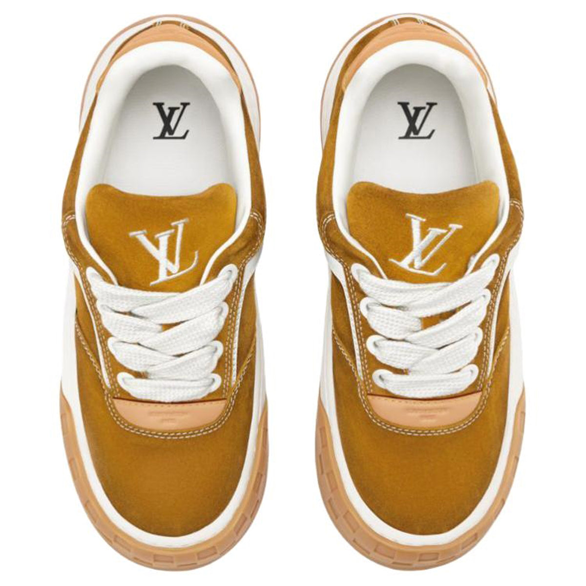 Louis Vuitton Tilted Suede Lace-Up Biscuit-Sole Low-Top Sneakers in Brown – Unisex