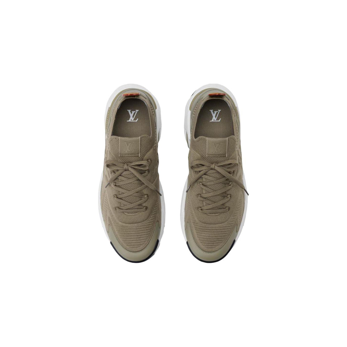 Louis Vuitton Runner Tatic Knit & Leather Trim Lace-Up Low-Top Sneakers in Khaki Green – Unisex