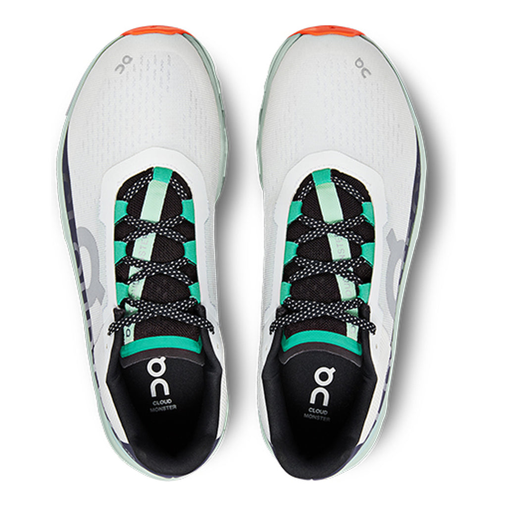On Cloudmonster Running Shoes – White | Mint