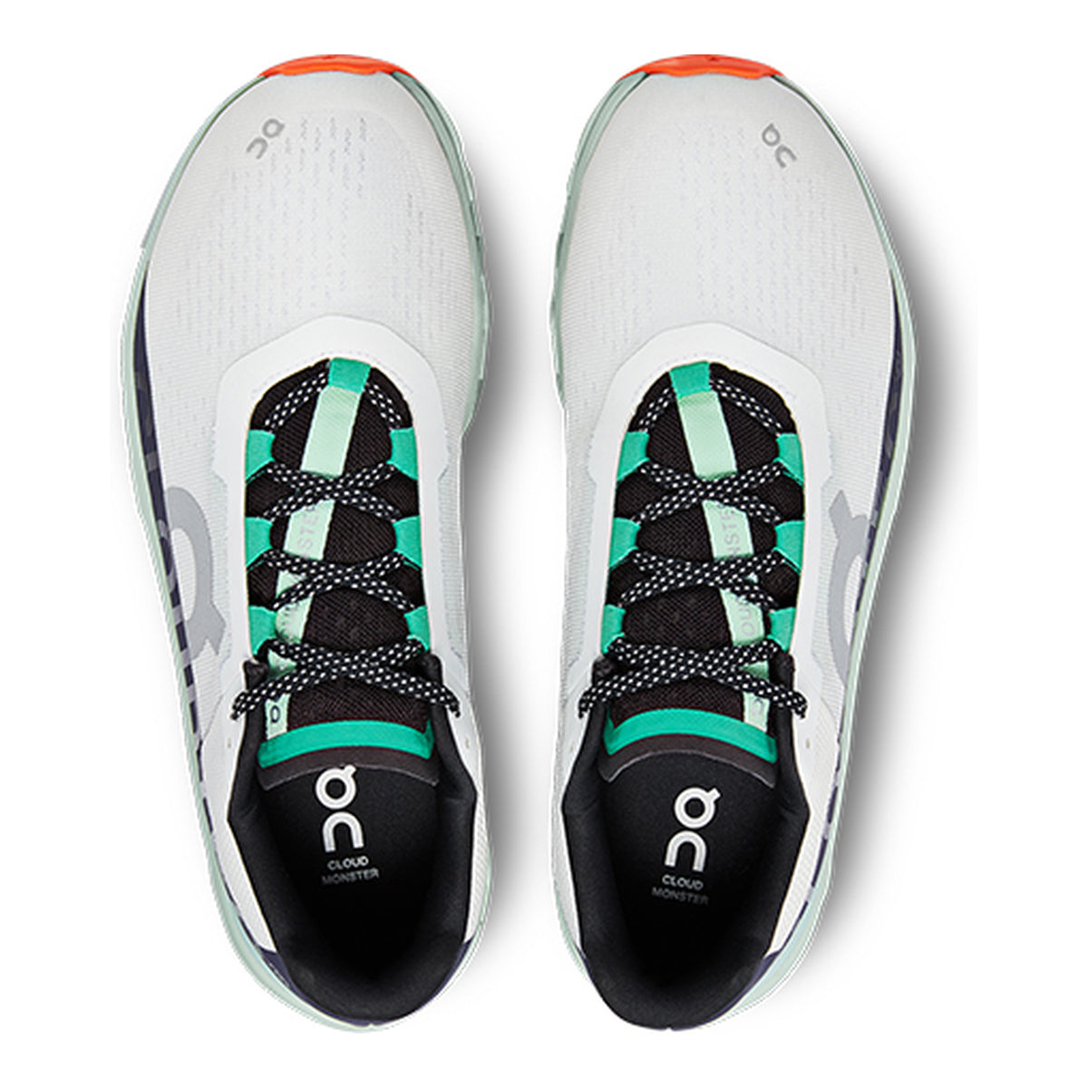 On Cloudmonster Running Shoes – White | Mint