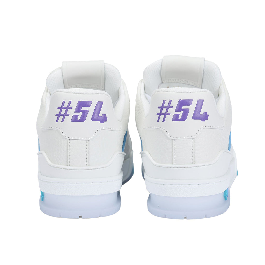Louis Vuitton Trainer Lace-Sneakers in White, Blue & Purple Colour- Unisex Limited Edition