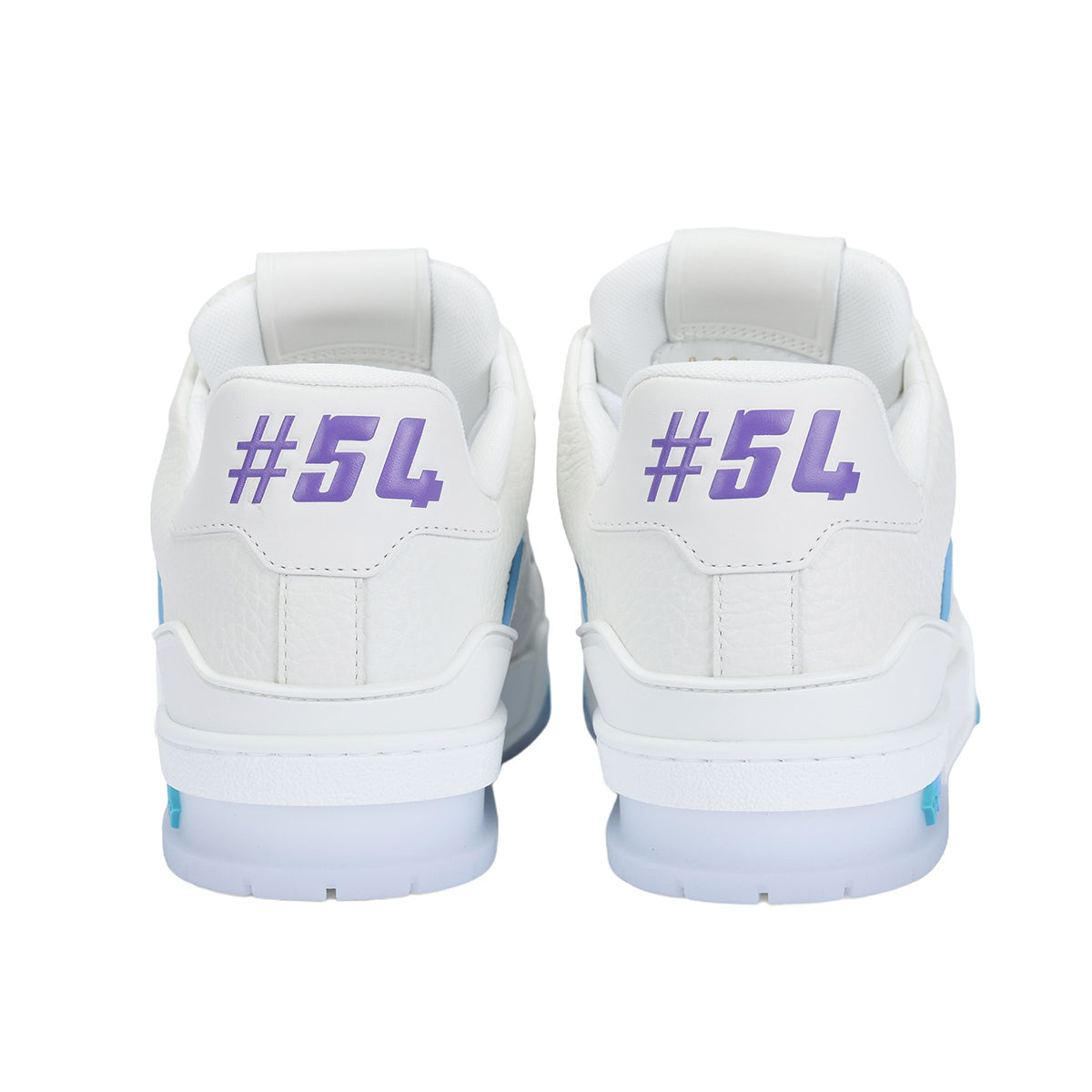 Louis Vuitton Trainer Lace-Sneakers in White, Blue & Purple Colour- Unisex Limited Edition