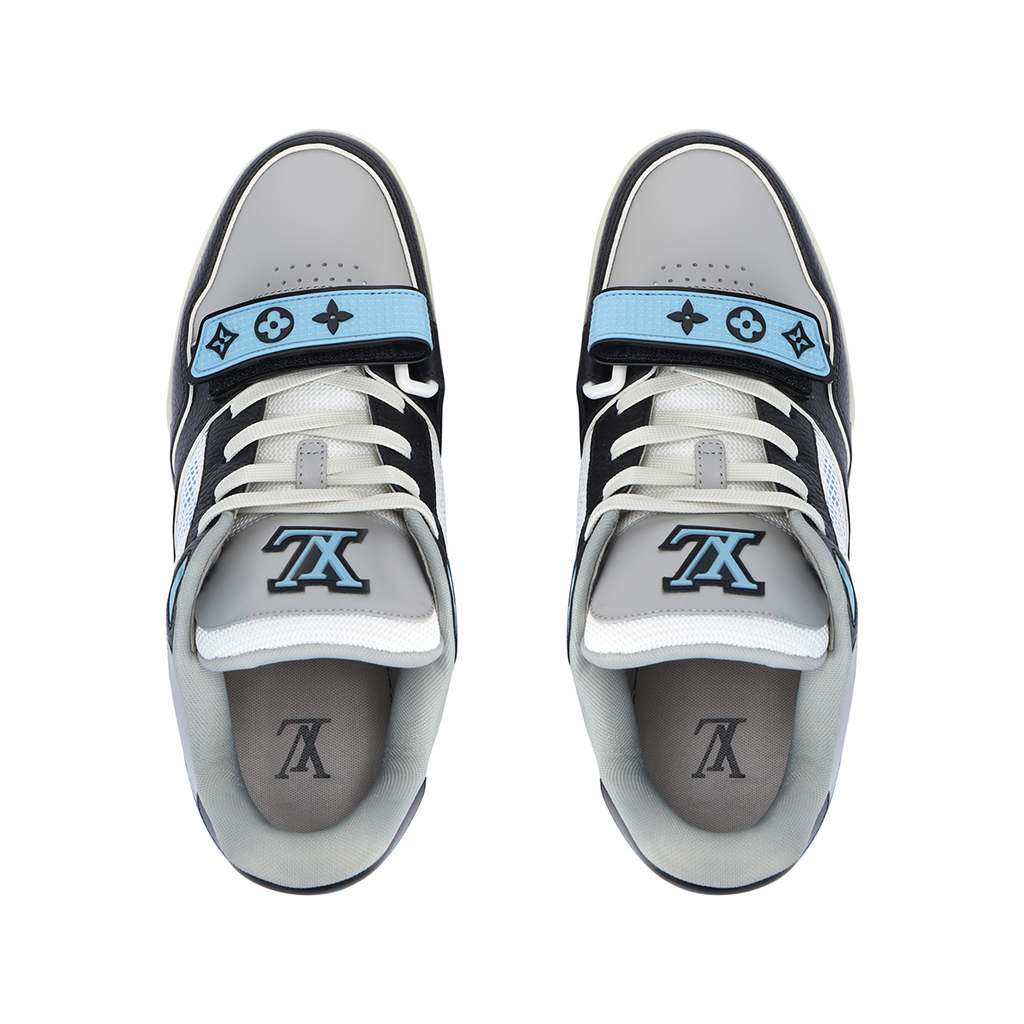 Louis Vuitton LV Trainer 1.0 Sneaker – Black / Sky Blue / Grey / White (Velcro Strap)