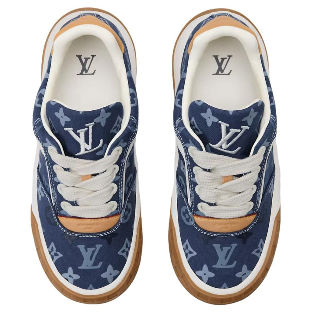 Louis Vuitton Tilted Lace-Up Biscuit-Sole Low-Top Sneakers in Blue – Unisex
